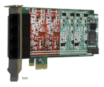 4 Port Modular Analog PCI-Express x1 Card with 2 Station & 2 Trunk Interfaces and HW Echo Can