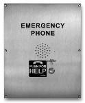 ADA Compliant Stainless Steel Emergency Phone with Dialer and Voice Announcer  Flush Mount Only with