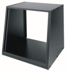 Slim 2 Series Rack 2-10M Desktop Turret Rack Black Wood Grain Melamine finish