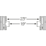 Rackrail Reducer 4 RU 23in. W to 19in. W Black Powder Coat finish