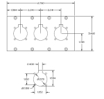 UCP Module Three Circular Flange Punchouts Black Brushed and anodized finish