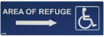 Blue Right Arrow Directional Sign (To be Placed Next to Exit Doors without Area of Refuge)