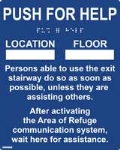 Blue Tactile Braille & Raised Letter Sign (For Next to the Area Of Refuge (Stairwell Exit) Door)