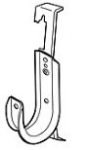 CADDY CABLECAT J-Hook with Rod/Wire Clip 3/4in. Dia 1/8in. -3/8in. Flange 1/4in. Rod #12-#8 Wire (Box of 40)