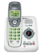 Cordless DECT 1.9GHz Digital Integrated Answering Device with Caller ID White