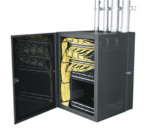 2ft. (12 Rack Units) Cablesafe Data Wall Cabinet 17in. Deep Centered Rail Plexi Door Steel Black Powder Coat finish