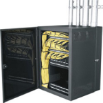 4ft. (26 Rack Units) Cablesafe Data Wall Cabinet 36in. Deep Centered Rail 4in. Deep Plexi Door Black Finish ***Drop Ship Only***