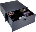 7in. Drawer with Lock 4 Rack Units Anodized Black Brushed Finish