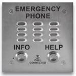 ADA Compliant Two Button Stainless Steel Emergency Phone with Dialer and Voice Announcer Flush Mount with included Rough-In Box or Surface Mount with an Optional VE-5x5