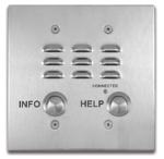 VoIP ADA Compliant Two Button Stainless Steel Emergency Phone with Dialer and Voice Announcer Flush Mount in a Double Gang Box or Surface Mount with an Optional VE-5x5