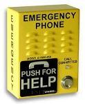 VoIP ADA Compliant Emergency Phone with Dialer and Voice Announcer Safety Yellow Surface Mount Only