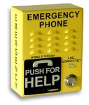 ADA Compliant Emergency Phone with Dialer and Voice Announcer Safety Yellow Surface Mount Only with CE Mark