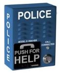 VoIP ADA Compliant Emergency Phone with Dialer and Voice Announcer Blue with in. Policein. Verbiage Surface Mount Only