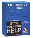 ADA Compliant Emergency Phone with Dialer and Voice Announcer Blue with in. Emergency Phonein. Verbiage Surface Mount Only