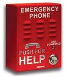 VoIP ADA Compliant Emergency Phone with Dialer and Voice Announcer Red Powder Paint Finish with in. Emergency Phonein. Verbiage Surface Mount Only with Enhanced Weather Protection (EWP)