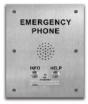 VoIP ADA Compliant Two-Button Stainless Steel Emergency Phone for Talk-A-Phone Applications Flush Mounts in a Talk-A-Phone Back Box with Enhanced Weather Protection (EWP)