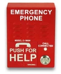 ADA Compliant Emergency Phone with Dialer and Voice Announcer Red Powder Paint Finish with in. Emergency Phonein. Verbiage Surface Mount Only with CE Mark