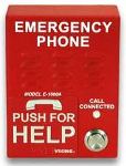 ADA Compliant Emergency Phone with Dialer and Voice Announcer Red Powder Paint Finish with in. Emergency Phonein. Verbiage Surface Mount Only with Enhanced Weather Protection (EWP)