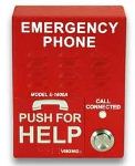 ADA Compliant Emergency Phone with Dialer and Voice Announcer Red Powder Paint Finish with in. Emergency Phonein. Verbiage Surface Mount Only