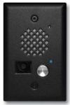 Textured Black Entry Phone with Color Video Camera  Auto Disconnect  Blue LED  Flush Mounts in Single Gang Box or Surface Mount with an Optional VE-3x5 with Enhanced Weather Protection (EWP)
