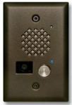 Oil Rubbed Bronze Entry Phone with Color Video Camera  Auto Disconnect  and Blue LED  Flush Mounts in Single Gang Box or Surface Mount with an Optional VE-3x5 with Enhanced Weather Protection (EWP)