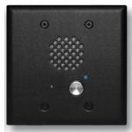 Textured Black Entry Phone with Automatic Disconnect & Blue LED Flush Mounts in a Double Gang Box or Surface Mount with an Optional VE-5x5