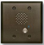 Oil Rubbed Bronze Entry Phone with Automatic Disconnect & Blue LED Flush Mounts in a Double Gang Box or Surface Mount with an Optional VE-5x5 with Enhanced Weather Protection (EWP)