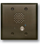 VoIP Oil Rubbed Bronze Entry Phone with Automatic Disconnect & Blue LED Flush Mounts in a Double Gang Box or Surface Mount with an Optional VE-5x5 with Enhanced Weather Protection (EWP)