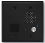 Textured Black Entry Phone with Proximity Card Reader & Blue LED Automatic Disconnect Flush Mount in a Double Gang Box or Surface Mount with an Optional VE-5x5 with Enhanced Weather Protection (EWP)