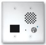 Satin White Entry Phone with Proximity Card Reader & Blue LED Auto Disconnect Flush Mount in a Double Gang Box or Surface Mount with an Optional VE-5x5 with Enhanced Weather Protection (EWP)