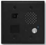 Textured Black Entry Phone with Proximity Card Reader & Color Video Camera Flush Mounts in a Double Gang Box or Surface Mount with an Optional VE-5x5 with Enhanced Weather Protection (EWP)