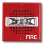 2 Watt Speaker Strobe Square Wall 24VDC 15/30/75/110CD Red