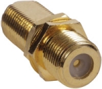 AV Module F-Connector F/F Coupler 3/8in. Bulk Connector Gold (Pack of 100)