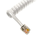 Telephone Handset Cord with White Cable with 1.5 Inch Lead 6 Ft ***Call For Current Pricing***