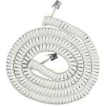 Telephone Handset Cord with White Cable with 1.5 Inch Lead  12 Ft  ***Call For Current Pricing***