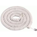 Telephone Handset Cord with White Cable with 1.5 Inch Lead  25 Ft  ***Call For Current Pricing***