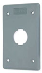 Hi-Impact Plate Thermoplastic 4-Point FS/FD 1 Port 1 Gang Gray