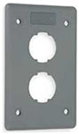 Hi-Impact Plate Thermoplastic 4-Point FS/FD 1 Port 2 Gang Gray