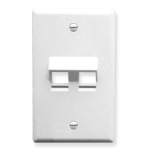 Face Plate Angled 1-Gang 2-Port White