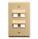 Face Plate Angled 1-Gang 4-Port Ivory