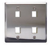 Face Plate Stainless Steel 2-Gang 4-Port