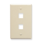 Face Plate Flat 1-Gang 2-Port Almond