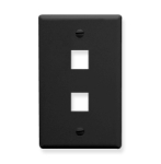 Face Plate Flat 1-Gang 2-Port Black