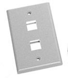 Face Plate Flat 1-Gang 2-Port Grey