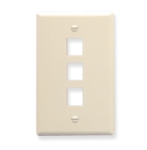 Face Plate Flat 1-Gang 3-Port Almond