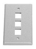 Face Plate Flat 1-Gang 3-Port Grey