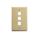 Face Plate Flat 1-Gang 3-Port Ivory