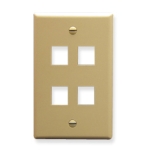 Face Plate Flat 1-Gang 4-Port Ivory