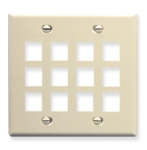 Face Plate Flat 2-Gang 12-Port Almond