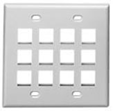 Face Plate Flat 2-Gang 12-Port Grey